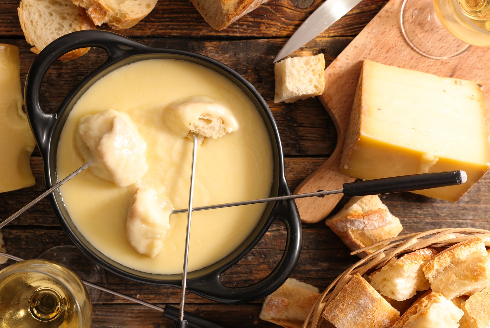 cheese fondue with Tête de Moine AOP